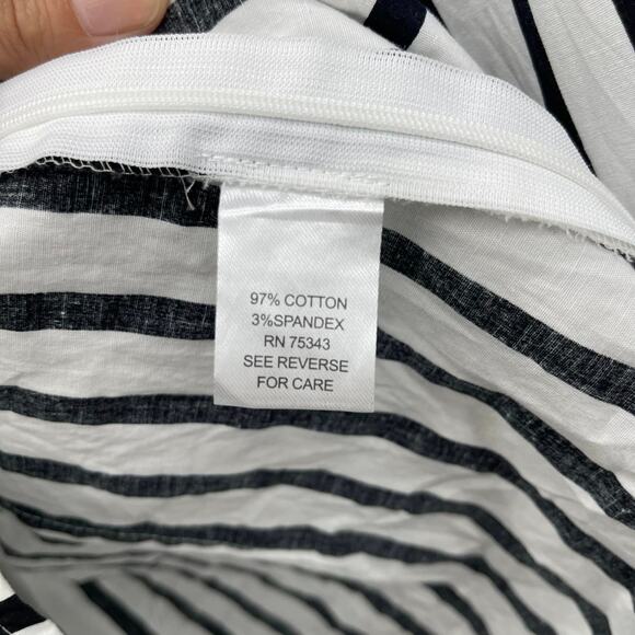 Greysn Black White Stripe Side Zipper Puff Balloon‎ Sleeve Blouse - Picture 8 of 8